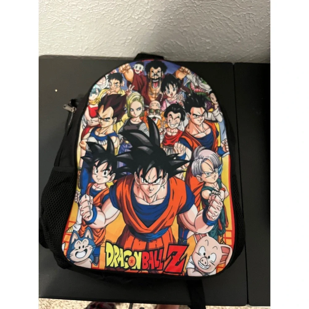 Dragon Ball Z 3pc Backpack Set Goku Vegeta Lunch Bag Pencil Case Black NWOT